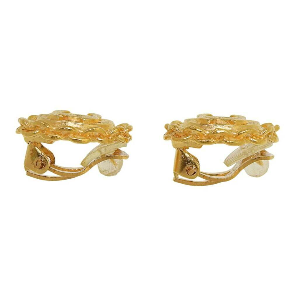 CHANEL Authentic Gold Logo Earrings - Picture 4 of 6
